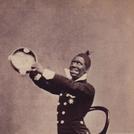 Blackface minstrel with tambourine 